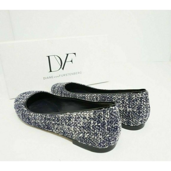 DVF Diane Von Furstenberg Cambridge Women's Slip On Flats Navy White US 7.5 M - Picture 10 of 11